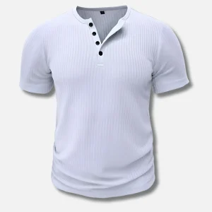 Elite | T-shirt Henley Muscle Fit pour hommes