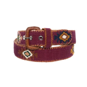 LA MANSA - Burgundy Ethnic Belt