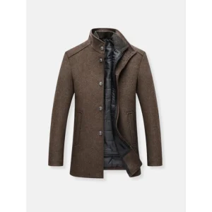 Aarav | Manteau long à manches longues avec fermeture zippée pour homme