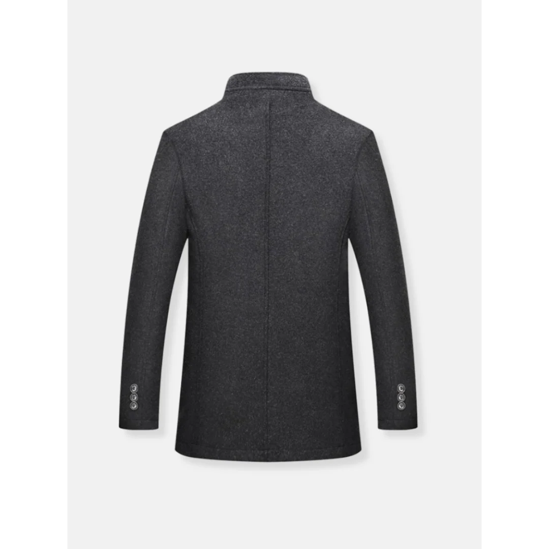 Aarav | Manteau long à manches longues avec fermeture zippée pour homme – Image 4