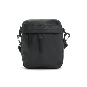 Sac reporter en similicuir avec logo ton sur ton