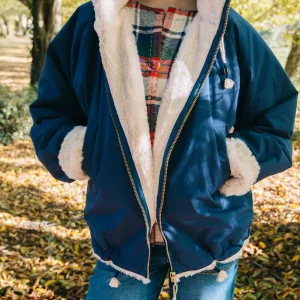 L’ÎLE BLEUE - MANTEAU HOODIE  BLEU