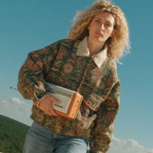 L'ÎLE BLEUE -  BLOUSON JIM FOURRÉ - PAON