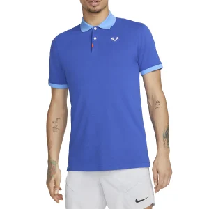 Polo Nike Slim-Fit Rafa (Homme) - Bleu électrique/Bleu université/Blanc