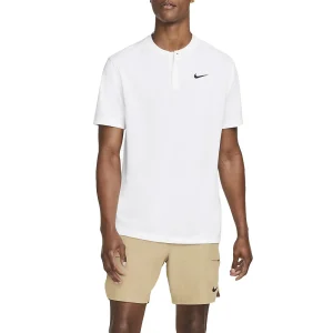 Nike Court Dri-Fit Blade Solid Polo (Homme) - Blanc/Noir