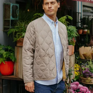 TAION - Military Zip V Neck Mocha