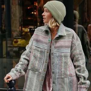 L'ÃŽLE BLEUE - Veste Kantha Sequins Lila