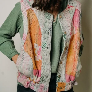 L'ÃŽLE BLEUE - Gilet Kantha