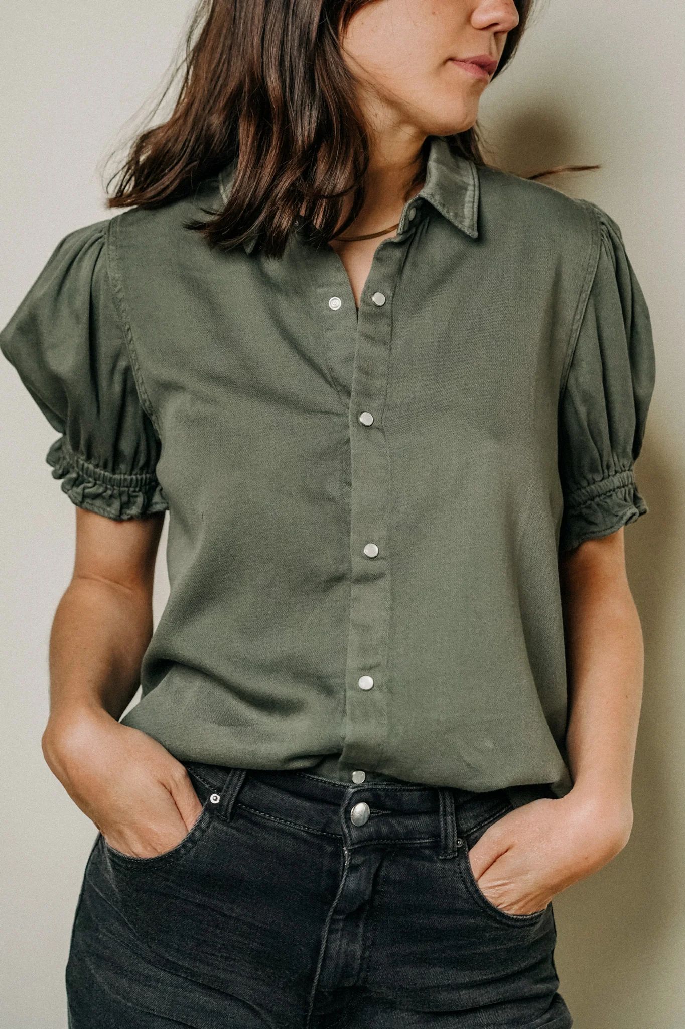 ACQUAVERDE - Blouse Janet Military – Image 4