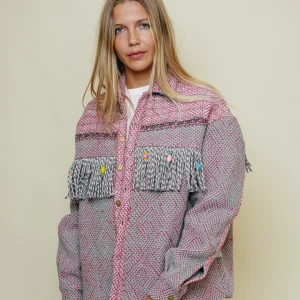 L'ÎLE BLEUE - Veste Kantha - Franges