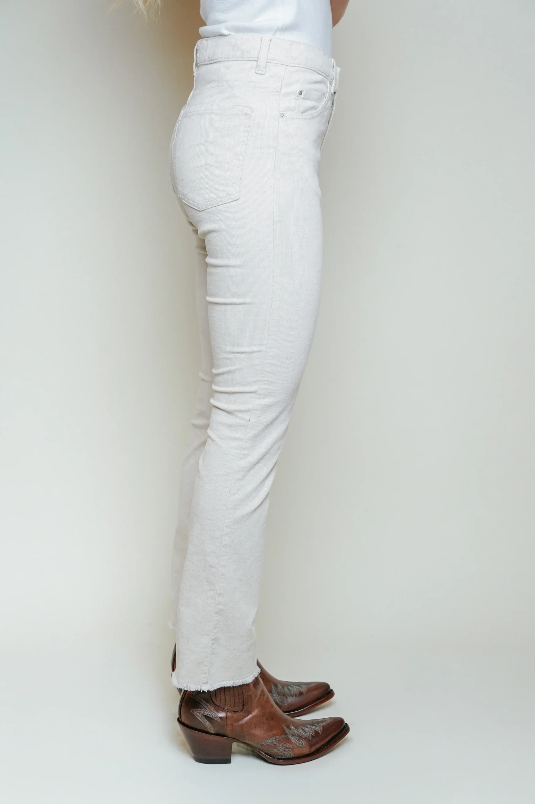 ACQUAVERDE - Jean Cara Velours Côtelé Natural – Image 5