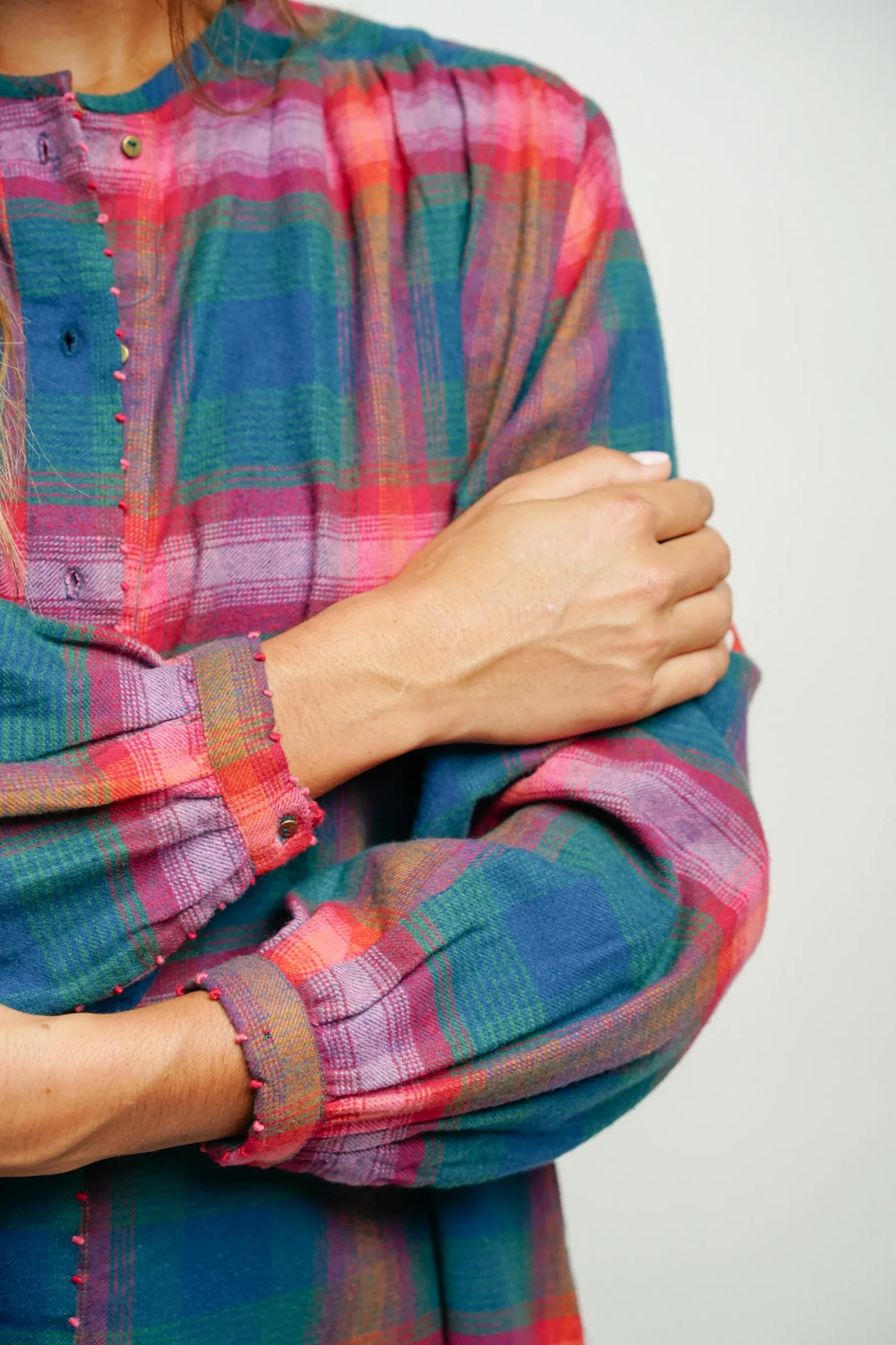 L'ÎLE BLEUE - Blouse Kamini Tartan – Image 5