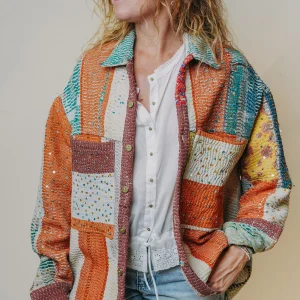 L'ÎLE BLEUE - Veste Kantha - Sequins