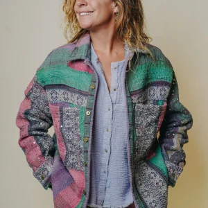 L'ÎLE BLEUE - Veste Kantha - Sequins