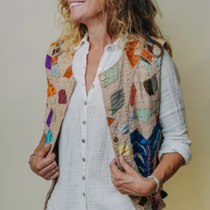 L'ÃŽLE BLEUE - Gilet Kantha