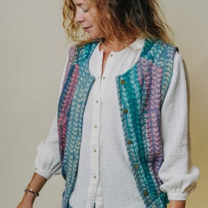 L'ÃŽLE BLEUE - Gilet Kantha