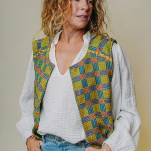 L'ÃŽLE BLEUE - Gilet Kantha