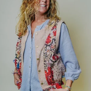 L'ÃŽLE BLEUE - Gilet Kantha - Sequins