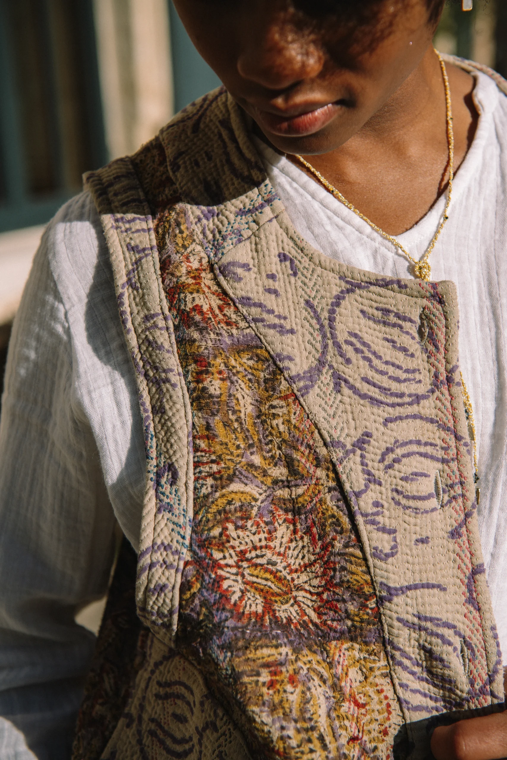 L'ÎLE BLEUE - Gilet Kantha – Image 5