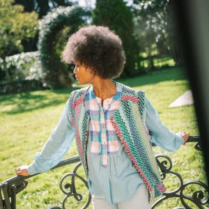 L'ÃŽLE BLEUE - Gilet Kantha Galicha