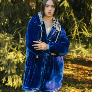 L'ÎLE BLEUE - MANTEAU MEENU silk velvet