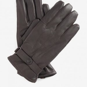 BARBOUR - Gants en cuir bruni