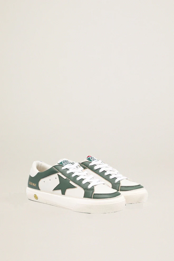 GOLDEN GOOSE - May Leather and Nappa Green