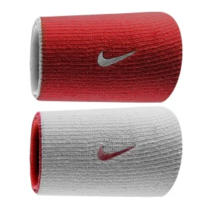 Poignets double largeur Dri-Fit Home & Away - Rouge/blanc