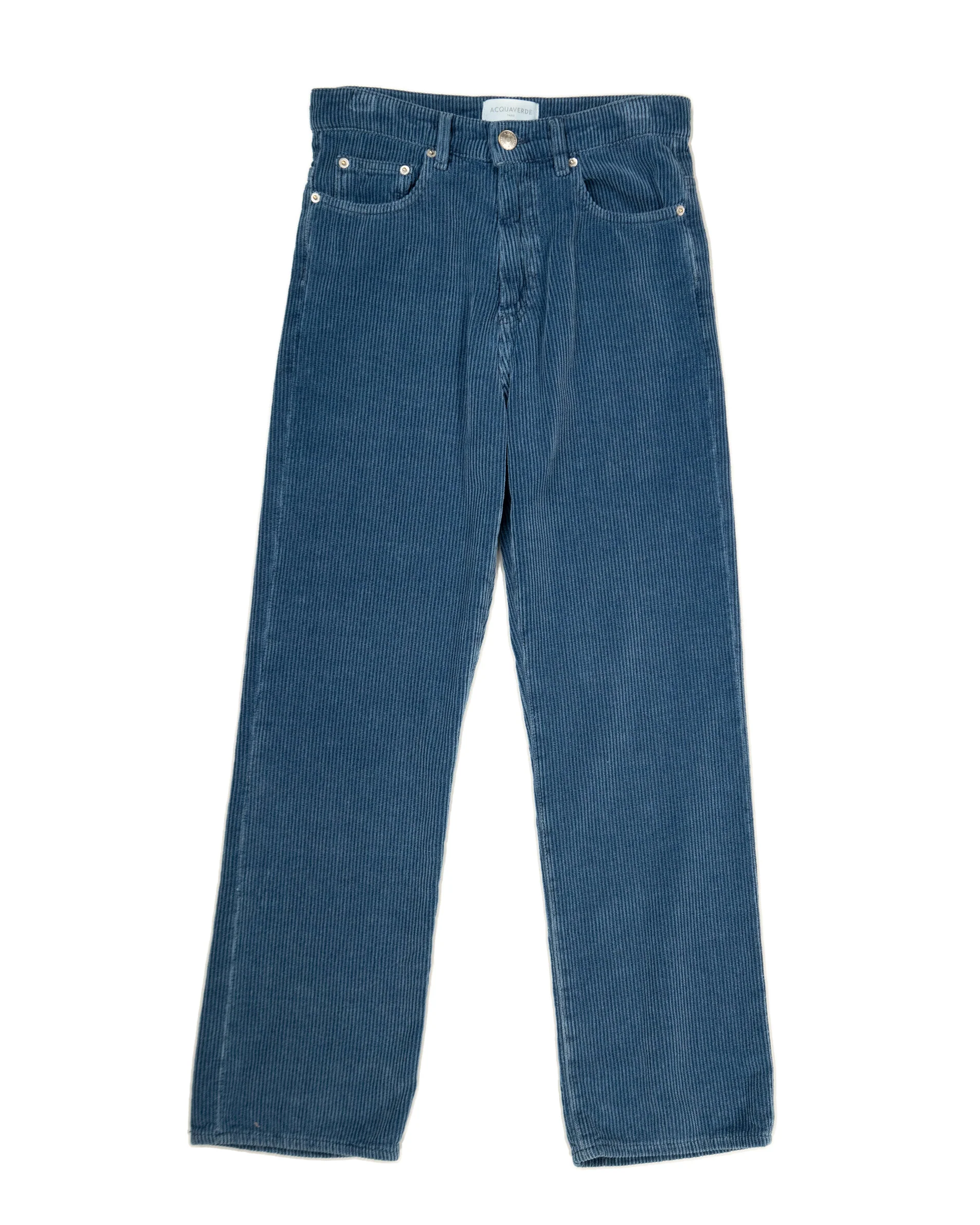 ACQUAVERDE - PANTALON ANOUCK CÔTELÉ COULEUR INDIGO