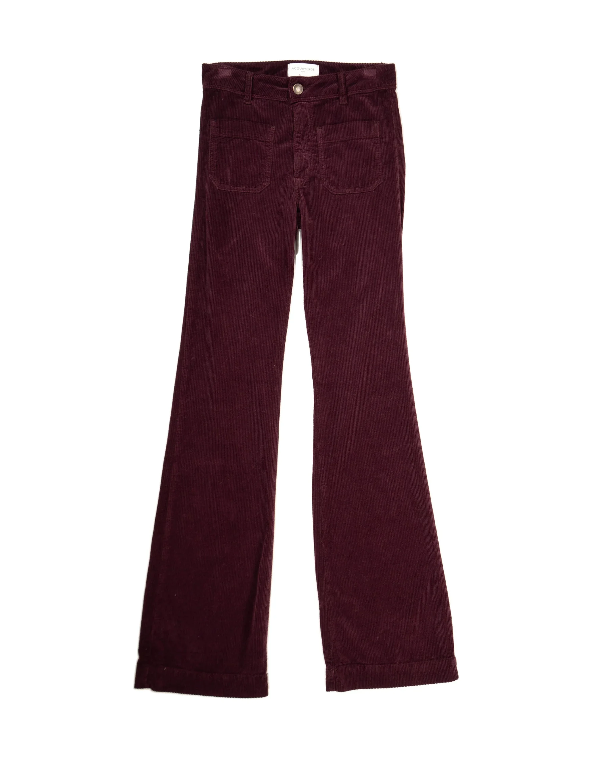 ACQUAVERDE - PANTALON VELOURS CHARLOTTE AUBERGINE – Image 2