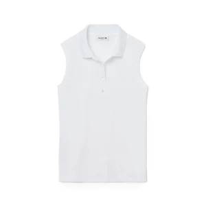 Polo sans manches en piqué de coton coupe slim