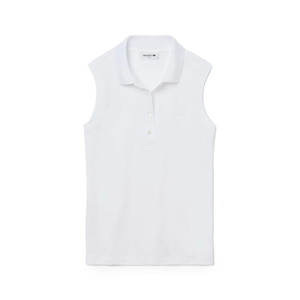 Polo sans manches en piqué de coton coupe slim – Image 2