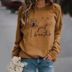 Yarely | Sweatshirt 'Just Breathe' élégant au design intemporel pour femmes