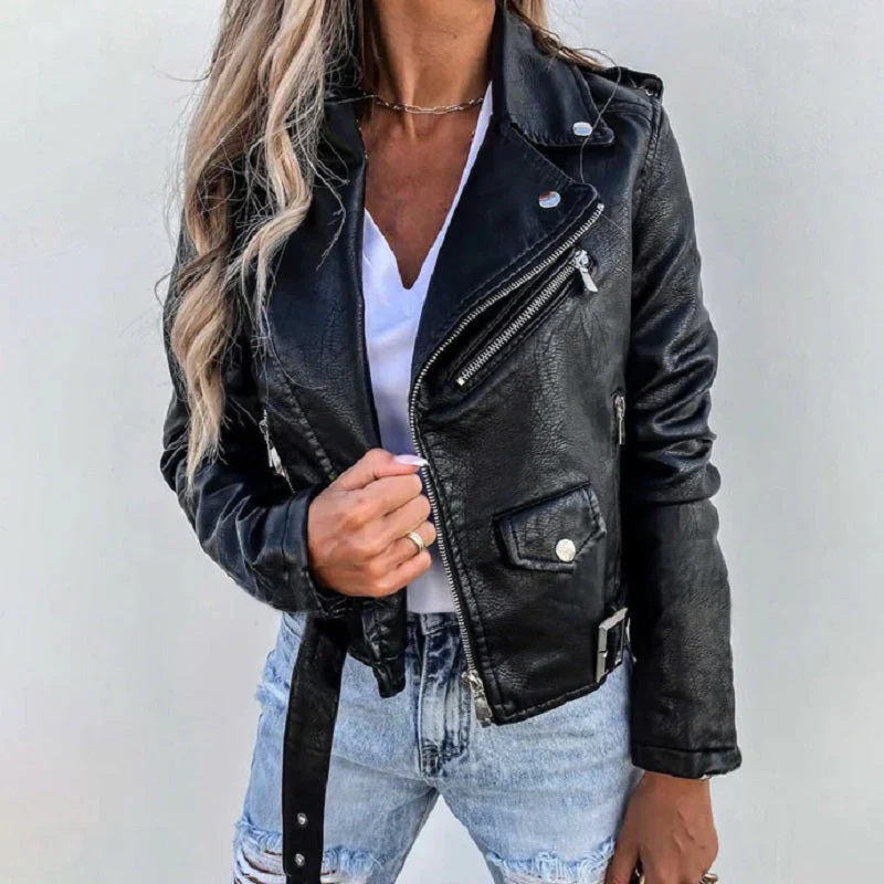 Breanna | Veste Biker Élégante avec Col à Revers pour femme – Image 4