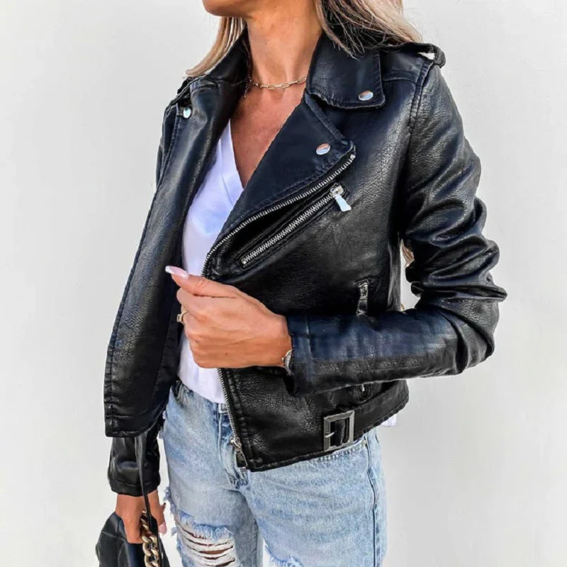Breanna | Veste Biker Élégante avec Col à Revers pour femme – Image 2