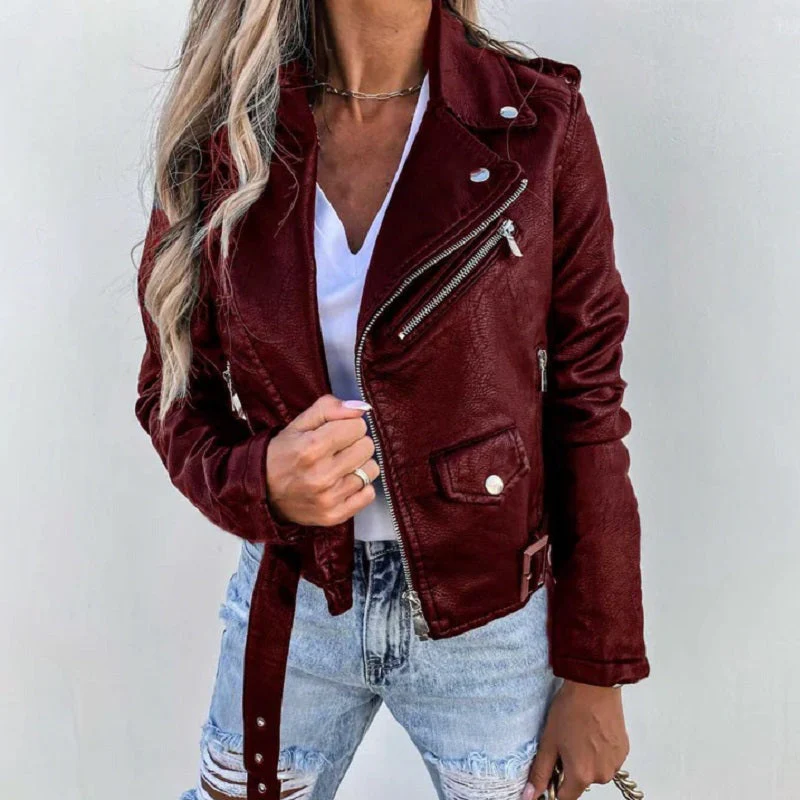 Breanna | Veste Biker Élégante avec Col à Revers pour femme – Image 3