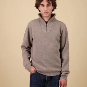 NITTO KNITWEAR - Youri Col Camioneur Taupe