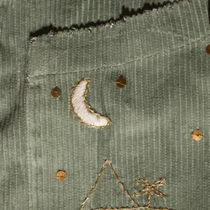 L'ÎLE BLEUE - BOUBOU CHARLINE BRODÉ VERT