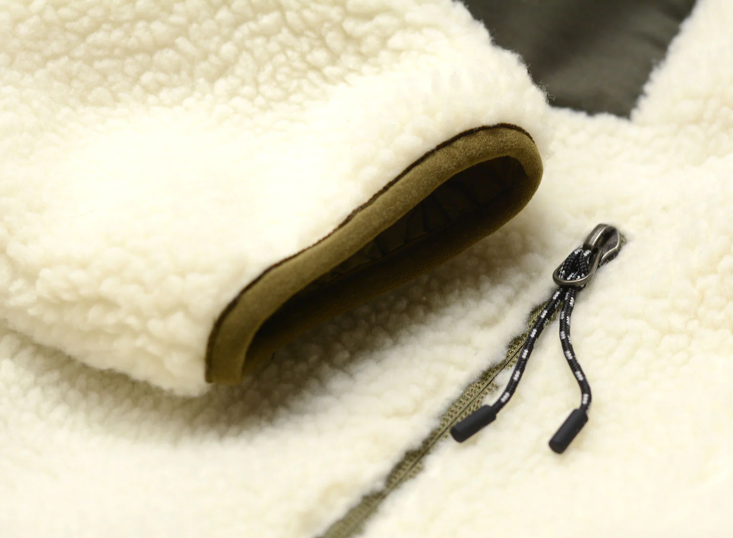 TAION - Veste Boa Reversible Olive Ivory – Image 4