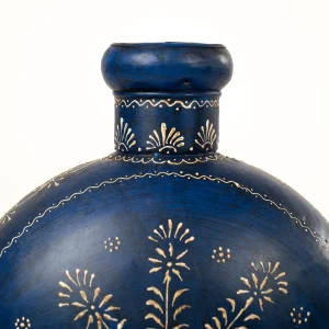 L'ÎLE BLEUE - POT EN METAL PEINT MAINS 3