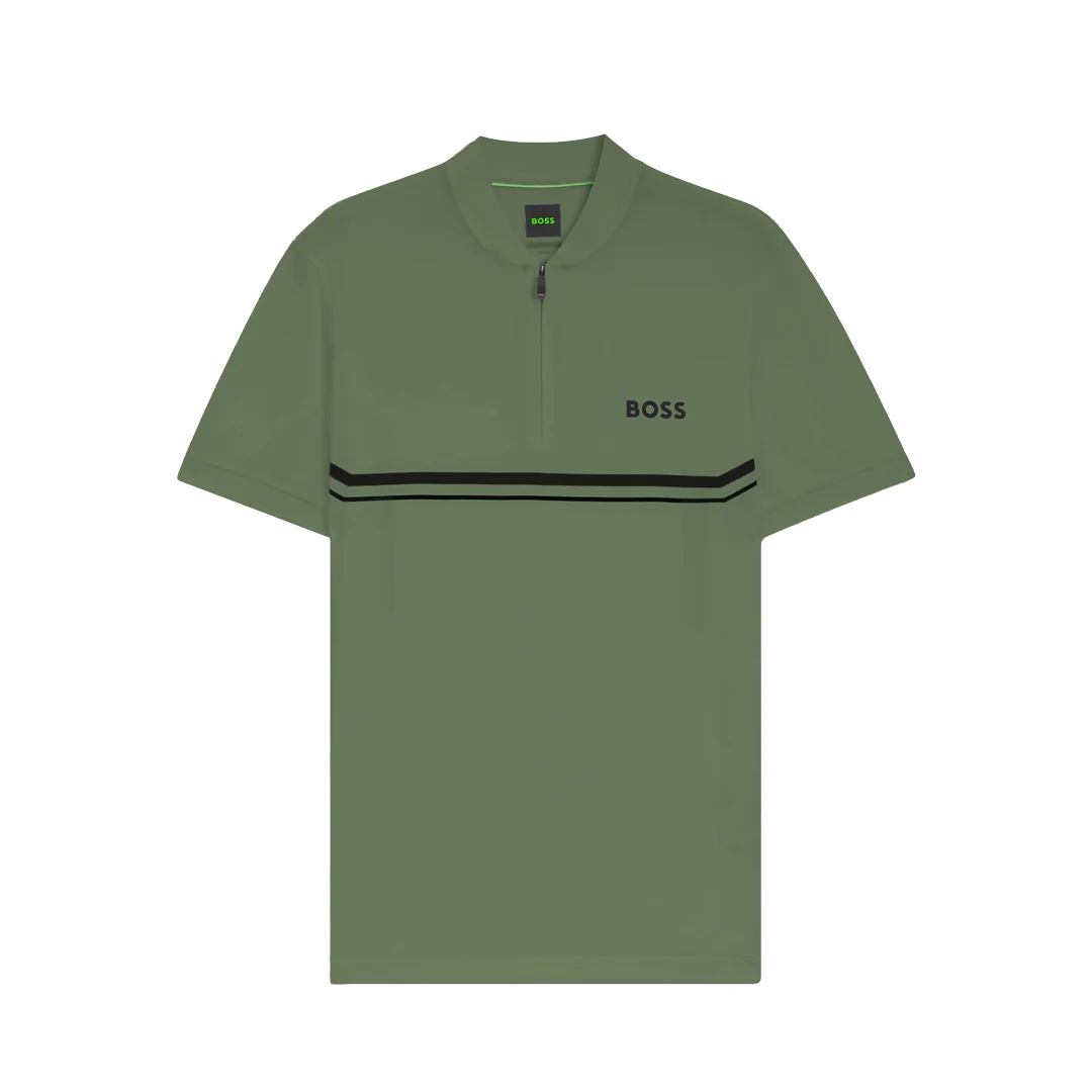 Polo à col zippé et coupe ajustée – Image 2