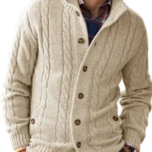 Aljohn | Cardigan élégant pour hommes avec col