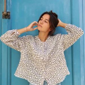 L'ÎLE BLEUE - Blouse Kamini Léopard