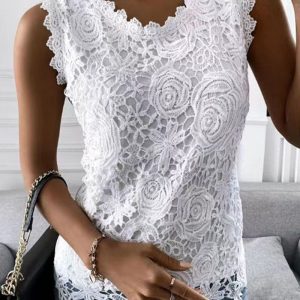 Adalina | Blouse d'Été en Dentelle sans Manches pour Femme
