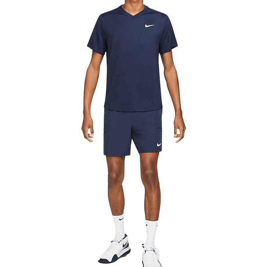 Haut Court Dri-Fit Victory (Homme) - Obsidienne/Obsidienne/Blanc – Image 5